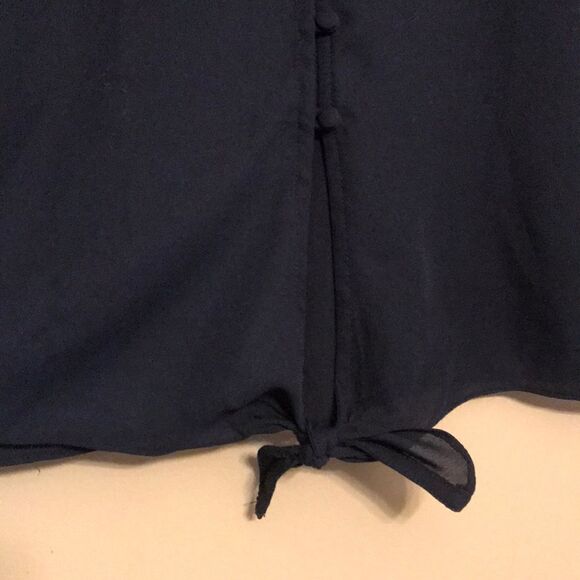 Blue Rain Semi-Sheer Navy Blue Blouse - Size Large - Picture 4 of 12